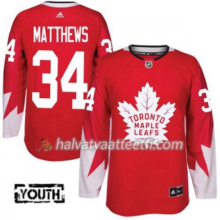 Lasten NHL Toronto Maple Leafs Pelipaita Auston Matthews 34 Adidas 2017-2018 Rot Alternate Authentic